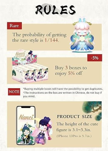 Rolife Nanci Blind Box-Chinese Poetry-Cute Action Figure-Kawaii Figures Blind Bags Creative Gift for Girls and Women thumbnail 6