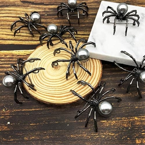 XGALBLA Vintage Style Austrian Crystal Halloween Micro Crystal Pave Spider Brooch Pin for Women thumbnail 6