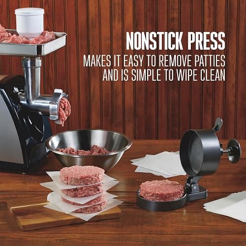 Weston Burger Press, Makes 4 1/2" Diameter Patties for Hamburger, Crab Cakes, Sausage, 1/4lb to 3/4lb, with Spring Ejector for Easy Removal, Single, Non-stick Heavy-Duty Cast Aluminum (07-0310-W) thumbnail 7