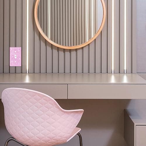 Dengduoduo Wall Plates Light Switch Cover Decorative Outlet Covers, Shiny Silver Rhinestones Bling Wall Plate Cover Wall Plate Single Gang Toggle for Kitchen Bedroom Living Room Home Decor thumbnail 6