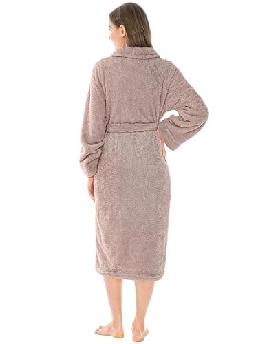 PAVILIA Premium Womens Plush Soft Robe Fluffy, Warm, Fleece Sherpa Shaggy Bathrobe thumbnail 2