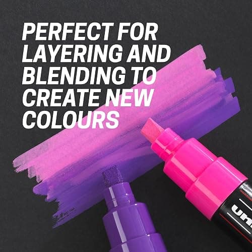 Posca Pens PC-5M Felt Tip Acrylic Paint Colouring Set. Opaque Coloured Permanent Markers for Adults and Children. Ideal on Fabric, Graffiti, Watercolour, Outline, Drawing, Window and Glass Art. 8 Pack thumbnail 6