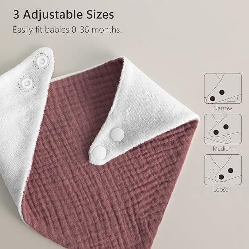 Bearmoss Muslin Baby Bibs 100% Cotton Baby Bandana Drool Bibs for Unisex Baby Girls Boys Drooling and Teething thumbnail 4