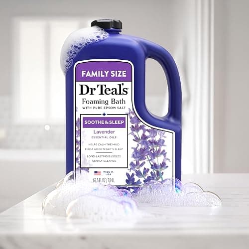 Dr Teal's Foaming Bath with Pure Epsom Salt, Soothe & Sleep with Lavender, 62.5 fl oz thumbnail 5