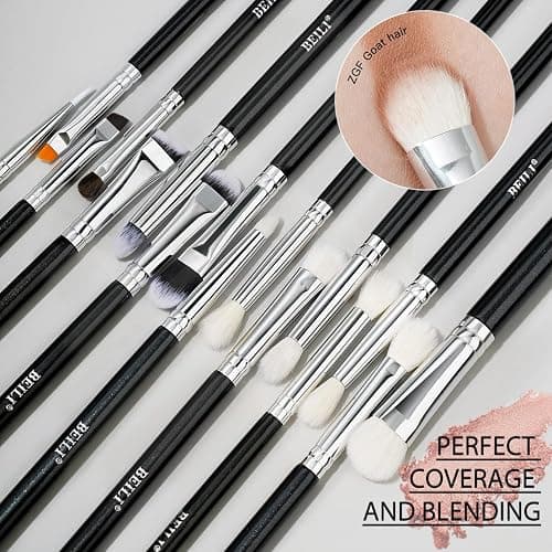BEILI Pinceaux Maquillage 30 PCS Kit Pinceau Maquillage Professionnel, Lot Pinceaux Maquillages Pour Pinceau Yeux Fond Teint Sourcils Highlighter Makeup Brushes,Poil Naturelles,Noir thumbnail 5