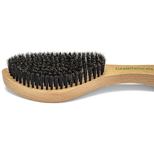 GranNaturals Medium Wave Brush & Smoothing Hair Brush - Curved Boar Bristle Hairbrush for 360 Waves & Slick Back Brush thumbnail 3