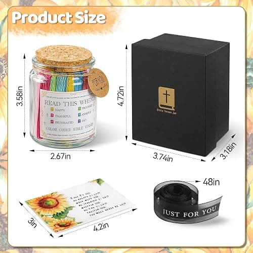 Bible Verse Jar, Read Me When Bible Verses Jar For Daily Encouragement, Inspirational Prayer & Reflection,Graduation Gift for Her,Gifts for Mom from Daughter Son, Christian Gifts for Women thumbnail 3