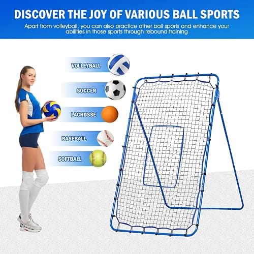 Winthai Volleyball Rebounder Net, 6 Angles Adjustable Pitch Bounce Back Baseball Softbal Lacrosse Rebound Sports Practice Training Equipment with Strike Zone for Backyard Indoor Outdoor thumbnail 3