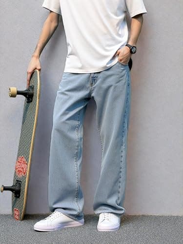 Lumiquintette Baggy Jeans for Men Y2K Streetwear Vintage Wide Leg Loose Fit Denim Pants Hip Hop Skater Carpenter Jeans thumbnail 3