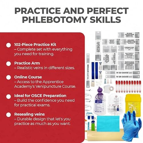 The Apprentice Doctor Phlebotomy Practice Arm Kit with Online Learning – Skill-Building Venipuncture Model Arm for Students, Beginners & Home Study thumbnail 2