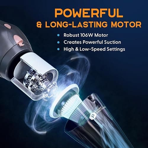 THISWORX Car Vacuum Cleaner - Portable, High Power, Handheld Vacuums w/ 3 Attachments, 16 Ft Cord & Bag - 12v, Auto Accessories Kit for Interior Detailing - Black thumbnail 8