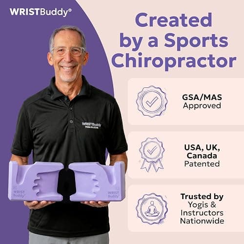 WRISTBuddy® Hand-Shaped Ergonomic Yoga Blocks for Optimal Wrist Support During Yoga, Pilates, Pushups, Planks, and Handstands - Patented Non Slip Blocks for Enhanced Stability and Comfort. thumbnail 6
