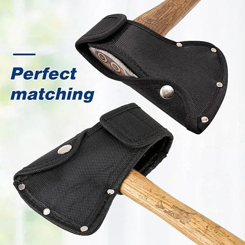 Hatchet Head Sheath Black Axe Sheath, Axe Head Cover for 1-1/4lb Axes, Double Snap Hatchets Blade Protector Hatchets Cover Hatchet Edge Protector for Outdoor Hiking Outdoors Work Axes Jacket thumbnail 4