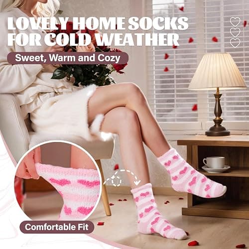 Anlisim Fuzzy Socks for Women, Soft Comfy Cozy Fluffy Thick Winter Warm Fleece Slipper Socks thumbnail 2