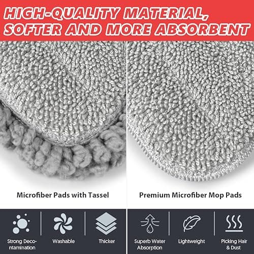 HOMTOYOU Microfiber Hardwood Floor Mop: Dust Spray Mops for Cleaning Wood Home Kitchen Floors - Wet Mopping & Dry Sweeping - 3 Reusable Refills & 1Pcs 400+ML Refillable Bottle thumbnail 4