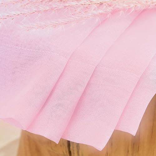 MYSTIC-HOME Sheer Curtains Pink 63 Inch Length, Rod Pocket Voile Drapes for Living Room, Bedroom, Window Treatments Semi Crinkle Curtain Panels for Yard, Patio, Villa, Parlor, Set of 2, 52"x 63" thumbnail 7