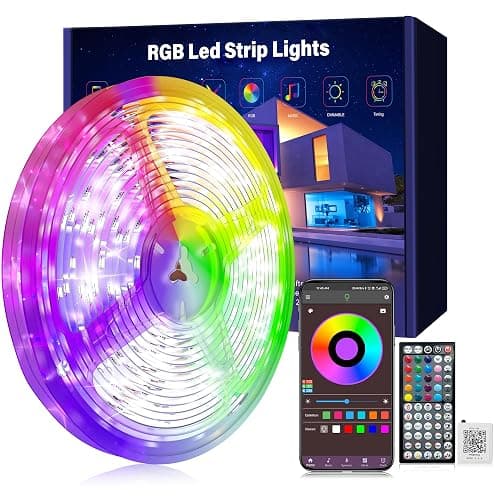 Ledagic Led Lights for Bedroom 66ft Music Sync Color Changing Led Strip Lights with 60 Key Remote and App Control RGB Led Light Strip for Home Party Room Decoration - Image 1