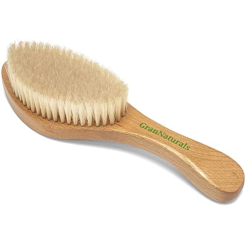 GranNaturals Soft Bristle Hair Brush - Curved Boar Bristle Vintage Style Hairbrush for 360 Waves, Sleek Slick Back Ponytail & Bun, Smoothing, Fades for Women & Men - Wooden Handle thumbnail 4