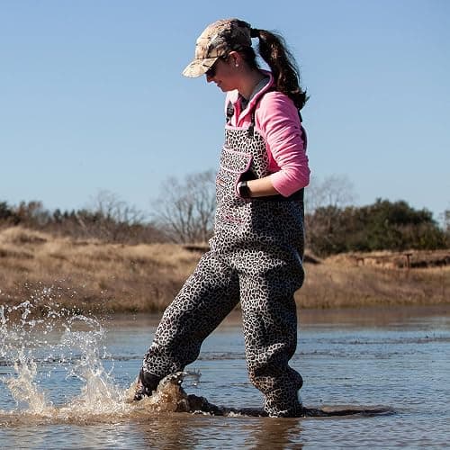 HISEA Womens Chest Waders, 4.5mm Neoprene Leopard Hunting Wader for Women with Insulated Boots, Waterproof Fishing Waders thumbnail 5