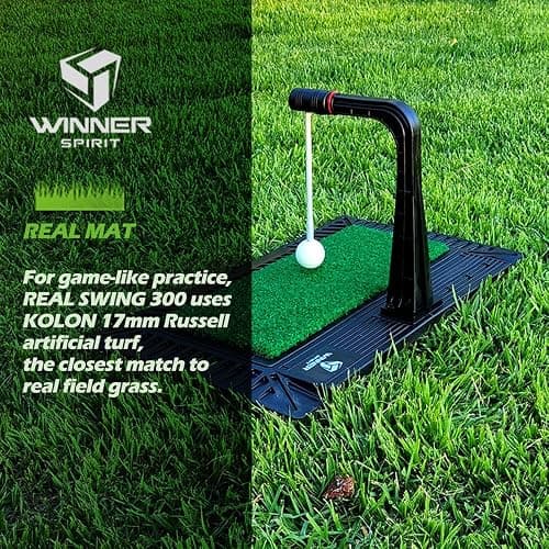 WINNER SPIRIT Real Swing 300 Golf Swing & Hitting Trainer, True Impact, Checking Path After Swing Practice Mat Groover Training Aid, Height Adjustable thumbnail 8