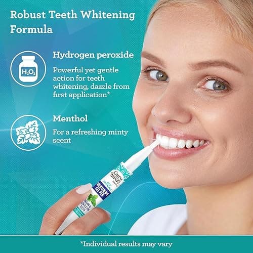 GuruNanda Teeth Whitening Pen,(0.06 fl oz)-20 Uses, Vegan & Gentle on Teeth Pro Formula - Hydrogen Peroxide Whitening Gel Pen, Cruelty-free, Mint Flavor thumbnail 2