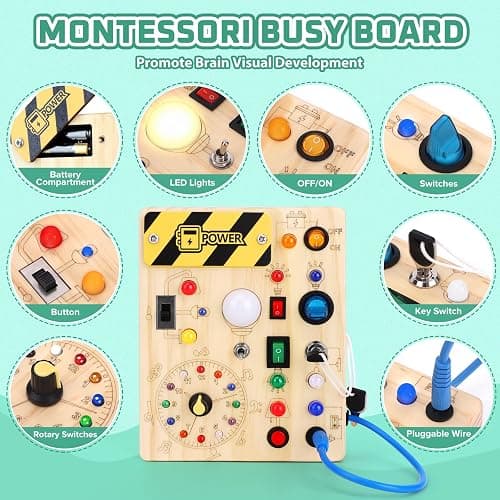 Grarain Busy Board for Toddlers - Montessori Educational Toy for 1-3 Year Old Boys & Girls | Travel-Friendly Sensory Learning Activity | Ideal for Kids with Autism(Clocks Busy Board) thumbnail 3