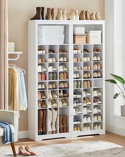 VASAGLE Shoe Storage Cabinet, 10 Tier Shoe Rack Organizer, Holds Up to 30 Pairs of Shoes, for Entryway Bedroom, 12.6 x 24.8 x 73.6 Inches, White ULBS273T14 thumbnail 4