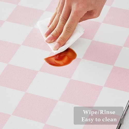 Ohocut Checkered Dish Drying Mat for Kitchen Counter, Coffee Bar Station Accessories, Retro Cute Aesthetic Girly Women Modern Absorbent Drainer Mat Kitchen Drying Mat Easy Clean, Pink 12" x 19" thumbnail 5