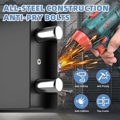Digital Electronic Money Safe, Steel Security Lock Box with Keypad, Office Hotel Business Jewelry Gun Cash Safe, 0.23 Cubic Feet, 9.06" W x 6.69" D x 6.69" H（black） thumbnail 6