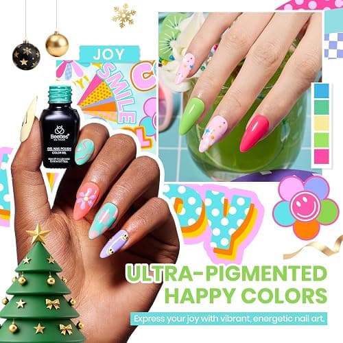 Beetles Winter Gel Nail Polish Set - Emotional Spectrum 69PCS 60 Colors Gel Polish Kit Base Coat Glossy & Matte Top Coat UV Led Soak off Collection Brown Red Black Nude White Christmas Gifts for Women thumbnail 5