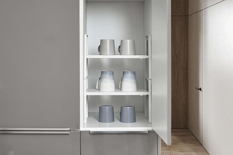 Nxconsu Cabinet Shelf Expandable Height Adjustable Shelf Organizer Riser for Kitchen Cabinet Pantry Cupboard Under Sink Countertop Organization Storage Space Saver Stackable Heavy Duty Metal White XL thumbnail 7