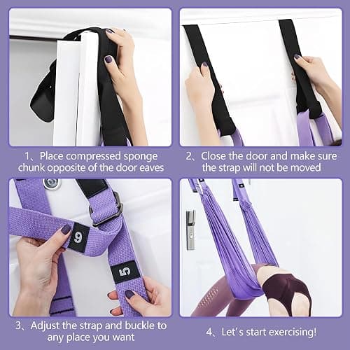 Leg Stretcher Strap, Stretching Equipment with Door Anchor Flexibility Trainer Backbend Assist for Dance Aerial Yoga Ballet Leg Stretching Exercise thumbnail 7