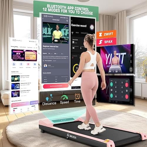 Under Desk Walking Pad for Home Office - 2.5 HP Portable Treadmill With 300 lb Capacity, Compact Jogging Running Machine, Remote Control and LED Display thumbnail 3