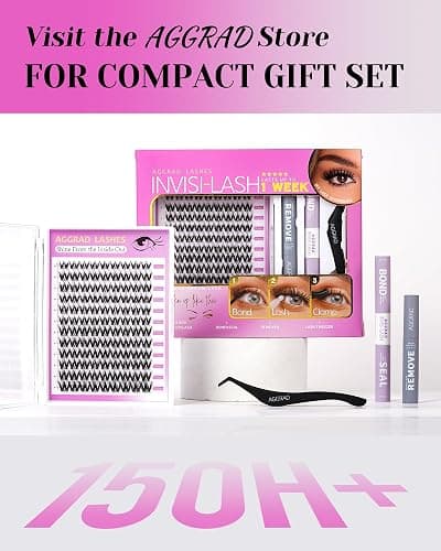 Flora Lash Clusters Kit Short 8-14mm Wispy Eyelashes Cluster Extension Kit D Curl Individual DIY False Lash Extension Spiky Cat Eye Lashes Fake Eyelashes Clusters with 0.03mm Ultra-Thin Wide Band thumbnail 8