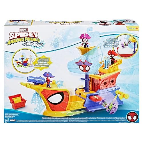 SPIDEY AND HIS AMAZING FRIENDS Marvel Water-Webs Webs Ahoy Bubble Pirate Ship Toy, 3-Inch Action Figures & Boat Playset, Super Hero Toys,, Ages 3+ thumbnail 19