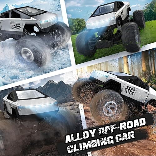 WIAORCHI 1:12 Scale RC Cars Remote Control Car, 4WD Off-Road Truck, Metal Shell LED Headlights Offroad Monster RC Truck, 4x4 All Terrain Hobby RC Cars Toys for Boys Kids Adults Gifts 8-12 thumbnail 3