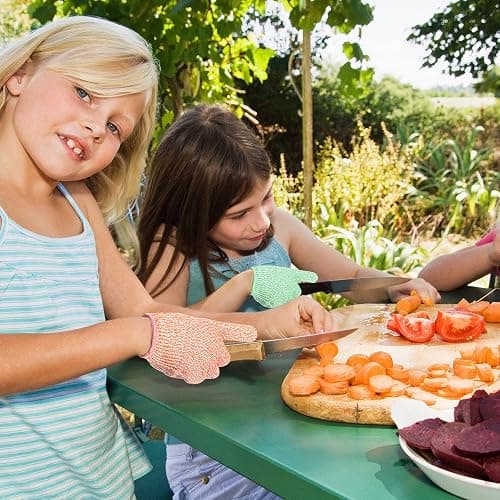 Geyoga 4 Pairs Kids Cut Resistant Gloves Level 5 Safe Gloves Protection | Ideal for Oyster Shucking, Garden Chores, Kitchen Prep and Handmade Craft DIY Projects thumbnail 6