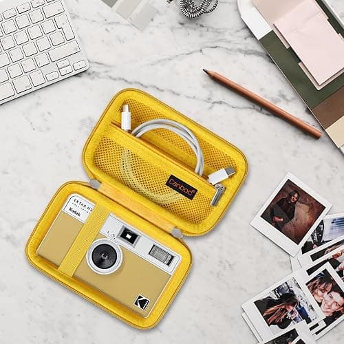 Canboc Carrying Case for KODAK EKTAR H35/ H35N/ KODAK Snapic A1 Film Camera, H35/ Snapic A1 Film Camera Bag, Zipper Mesh Pocket fits Film, Batteries, USB Cable, Yellow (Case Only) thumbnail 7