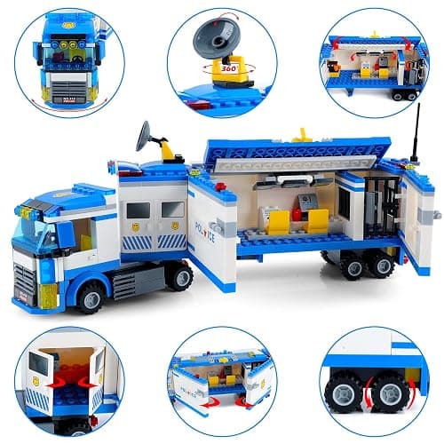 City Police Mobile Command Center Truck Building Blocks, Mobile Police Unit with Prison , Cop Cars STEM Construction Toy Kit , Birthday Xmas Gifts for Kids, Boys, and Girls Ages 6+ (484 Pieces) thumbnail 4