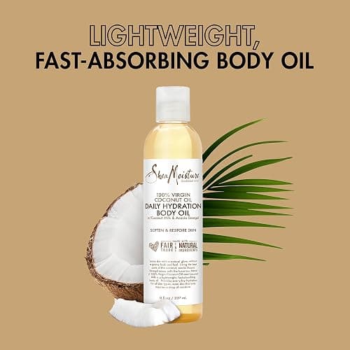 SheaMoisture Daily Hydration Body Oil Virgin Coconut Oil For Dry Skin Paraben Free 8 oz thumbnail 5