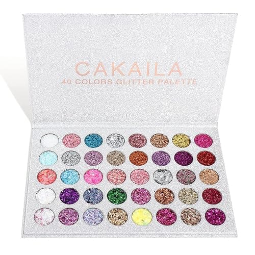 Glitter Eyeshadow Palette, 40 Colors Highly Pressed Pigmented Metallic Shimmer Sparkly Glitter Eyeshadow Makeup Pallet Palettes,Pink Blue Green Red Gold Purple Eye Shadow Powder Long Lasting thumbnail 6