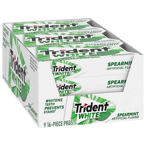 Trident White Spearmint Sugar-Free Chewing Gum, 9 Pack of 16 Pieces (144 Total Pieces) thumbnail 13