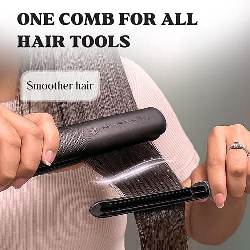 HerStyler Hair Comb For Straightening - Protects Hands - No More Knots - Styles Like A Pro - Versatile Hair Styling Comb - Travel Friendly (Black, Plastic, Dry Hair, 1 Count Pack of 1) thumbnail 2