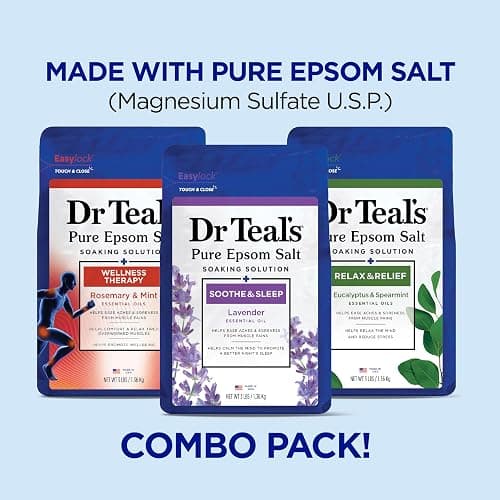 Dr Teal's Pure Epsom Salt, Lavender, Eucalyptus & Wellness Trio Bundle, 3 lbs (Pack of 3) thumbnail 3