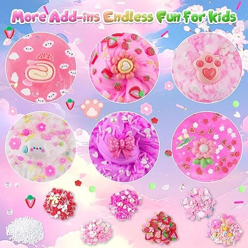 6 Pack Slimes, Pink Slime Kids, Cloud Slime kit for Girls Ages 8-12, Toys for Girls and Boys, for Kids Slime Set Party kit Goodie Bag Stuffers, 4 5 6 7 8 9 10 Year Old Girl Birthday Gift Cute Stuff thumbnail 5