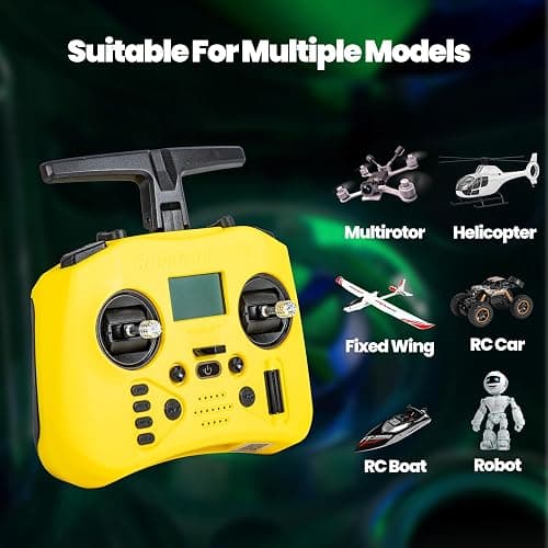 Radiomaster Pocket ELRS Remote Controller Portable Hall Gimbal EdgeTX Transmitter with LED Light for FPV Drone/RC Helicopter&Car Boats&Multirotor (Yellow) thumbnail 3