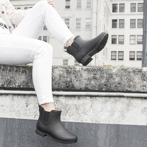 Chooka Women’s Waterproof Chelsea Bootie – Plush Lined, Slip-On Rain Ankle Boots thumbnail 6