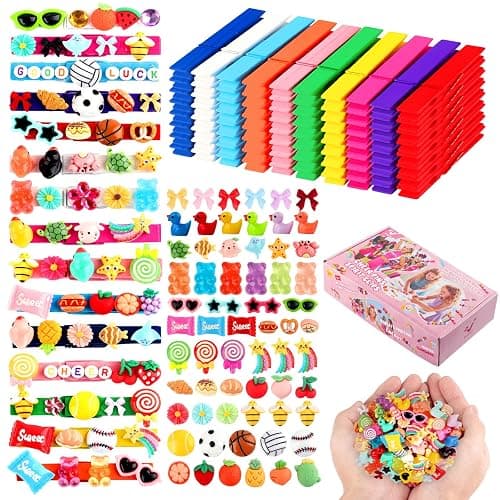 VITASY 80pcs Cheer Pins Spirit Clips,Colored Clothes Pins Wooden with 420pcs Mini Resin Animals and Letter Beads,Cheer Pin Decorations for Cheerleading Backpack,Cheer Gifts Bulk for Team - Image 1