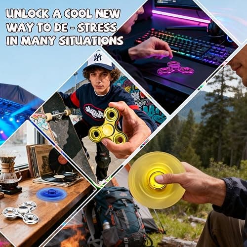 Aveloki Fidget Spinner 5 Pack,Metal Fidget Spinners for Adults &Teens & Kids Age 6+,Spinner Toys Pack Bulk for ADHD Autism Stress Reducer,Party Favors Christmas Gifts&Stocking Stuffers thumbnail 7