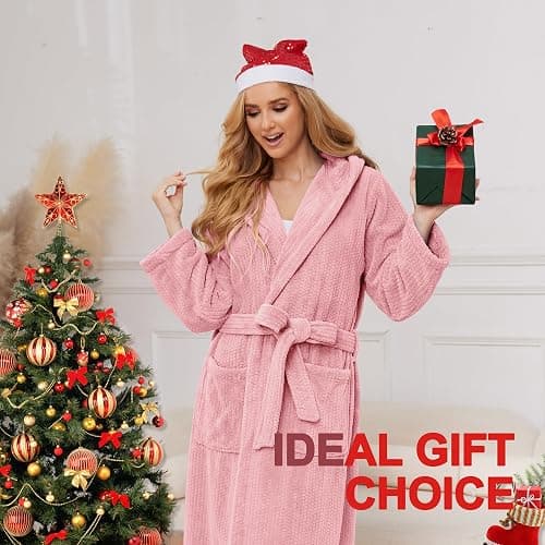 PJGGZ Hooded Bathrobes for Women, Soft Long Towel Robes for Women - Quick Dry yet Warm thumbnail 5